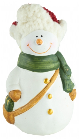 Bezaubernde Schneemänner mit Schapka 2er Set ca. 15 cm - Weihnachtsdekoration