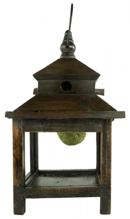 Handgefertigtes Vogelfutterhaus dunkelbraun, ca. 33 cm