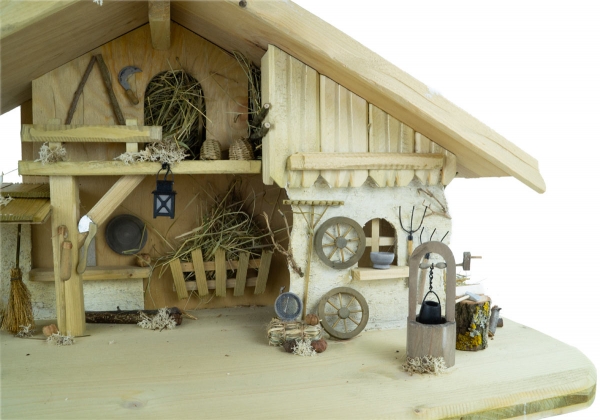 Traditionelle Weihnachtskrippe Zürich inkl. 17-tlg. Figurensatz ETA 1, Maße Krippe: ca. 70 x 30 x 35 cm