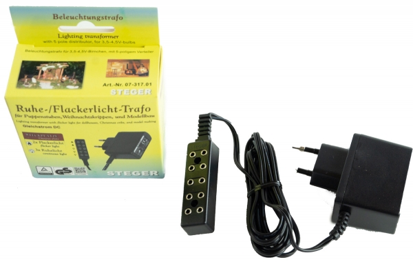Original Steger Beleuchtungstrafo für Flackerlicht, Krippenzubehör, 07-317.01