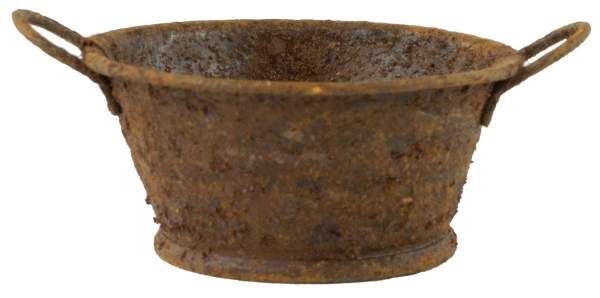 große Wanne rund rostig - Krippenzubehör, ca. 2 cm